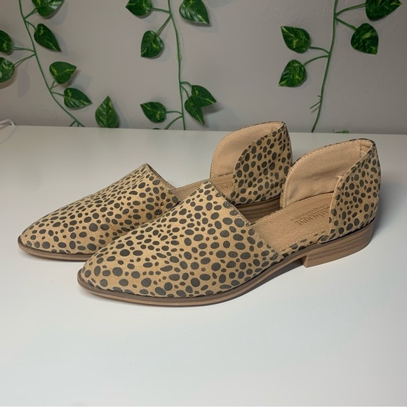 Catherine Malandrino D'Orsay Flats Size 6.5 US Tan Brown Cheetah Print Spotted - Picture 7 of 9